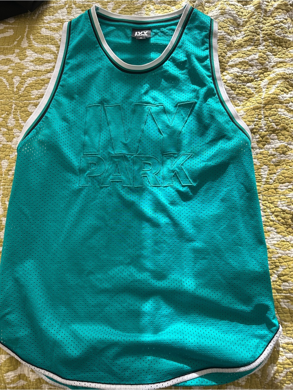 IVY PARK Teal Athletic Mesh Tank with Contrast Trim